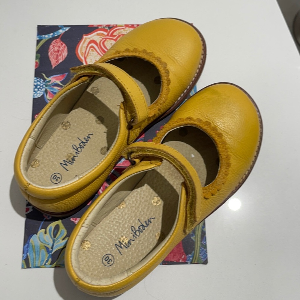 Boden Leather Mary Jane in Honeycomb Yellow